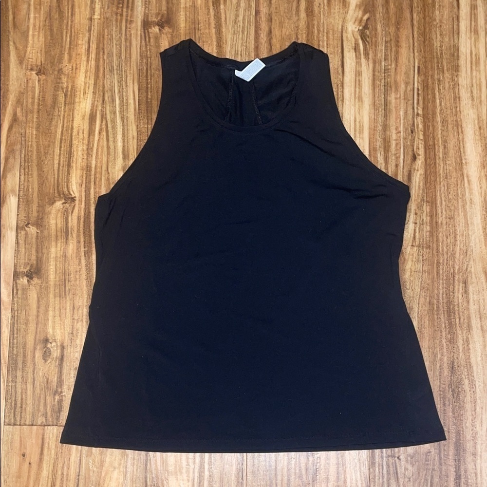 All in Motion womens XL Black Tank Top racerback workout Athleisure casual basic
